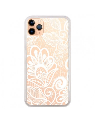 Coque iPhone 11 Pro Max Lace Fleur Flower Blanc Transparente - Petit Griffin