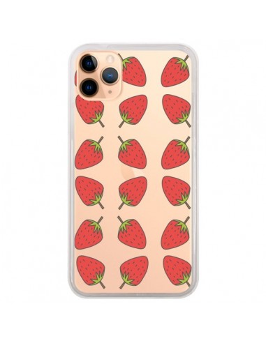 Coque iPhone 11 Pro Max Fraise Fruit Strawberry Transparente - Petit Griffin