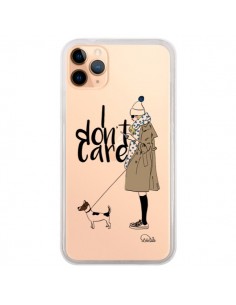 Coque iPhone 11 Pro Max I don't care Fille Chien...
