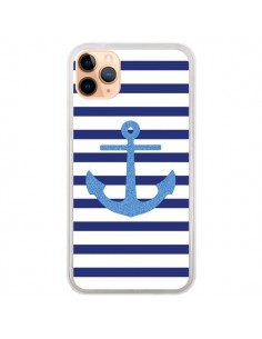 Coque iPhone 11 Pro Max Ancre Voile Marin Navy Blue -...