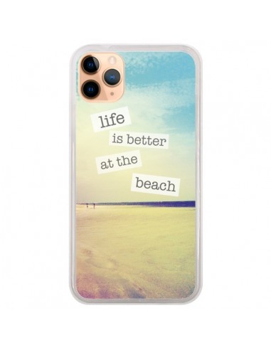 Coque iPhone 11 Pro Max Life is better at the beach Ete Summer Plage - Mary Nesrala