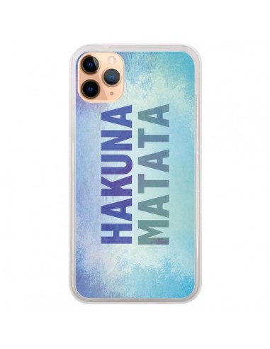 Coque iPhone 11 Pro Max Hakuna Matata Roi Lion Bleu - Mary Nesrala