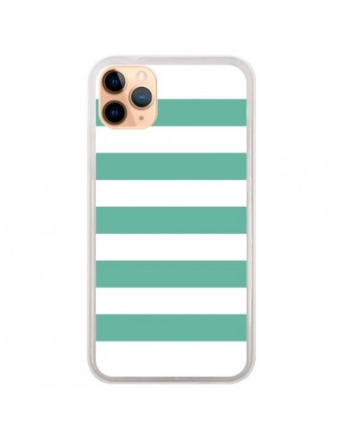 Coque iPhone 11 Pro Max Bandes Mint Vert - Mary Nesrala