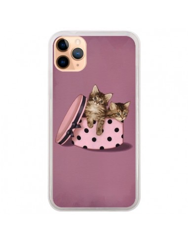 Coque iPhone 11 Pro Max Chaton Chat Kitten Boite Pois - Maryline Cazenave