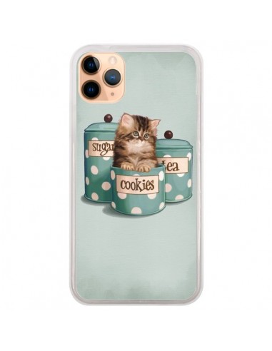 Coque iPhone 11 Pro Max Chaton Chat Kitten Boite Cookies Pois - Maryline Cazenave