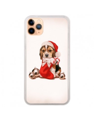 Coque iPhone 11 Pro Max Chien Dog Pere Noel Christmas - Maryline Cazenave