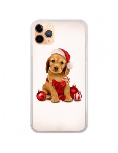 Coque iPhone 11 Pro Max Chien Dog Pere Noel Christmas Boules Sapin - Maryline Cazenave