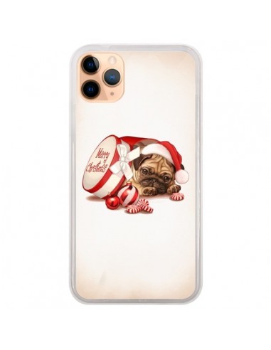 Coque iPhone 11 Pro Max Chien Dog Pere Noel Christmas Boite - Maryline Cazenave