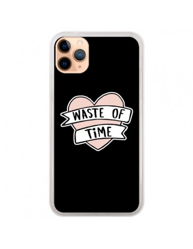 Coque iPhone 11 Pro Max Waste of Time Coeur - Maryline Cazenave