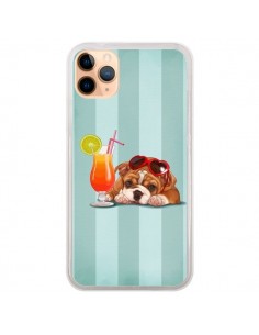 Coque iPhone 11 Pro Max Chien Dog Cocktail Lunettes Coeur...