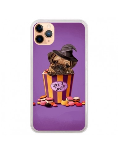Coque iPhone 11 Pro Max Chien Dog Halloween Sorciere Bonbon - Maryline Cazenave