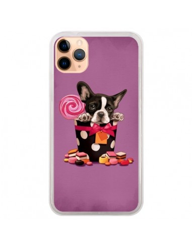Coque iPhone 11 Pro Max Chien Dog Boite Noeud Papillon Pois Bonbon - Maryline Cazenave