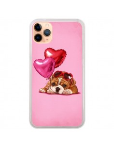 Coque iPhone 11 Pro Max Chien Dog Lunettes Coeur Ballon -...