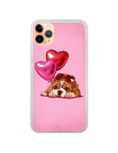 Coque iPhone 11 Pro Max Chien Dog Lunettes Coeur Ballon - Maryline Cazenave