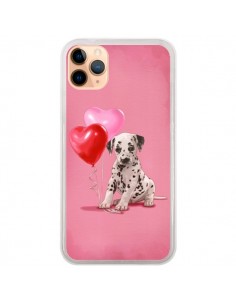 Coque iPhone 11 Pro Max Chien Dog Dalmatien Ballon Coeur...