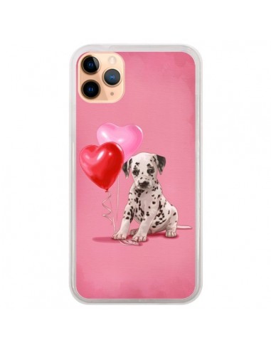 Coque iPhone 11 Pro Max Chien Dog Dalmatien Ballon Coeur - Maryline Cazenave