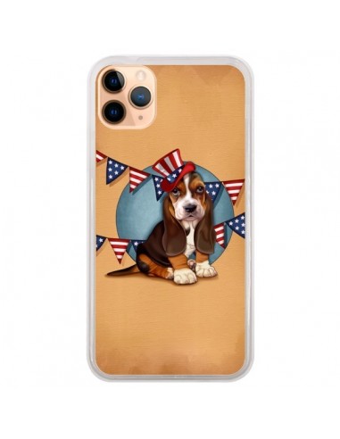 Coque iPhone 11 Pro Max Chien Dog USA Americain - Maryline Cazenave