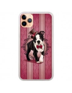 Coque iPhone 11 Pro Max Chien Dog Gentleman Noeud...