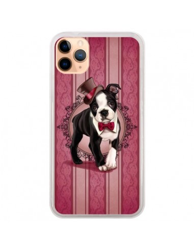 Coque iPhone 11 Pro Max Chien Dog Gentleman Noeud Papillon Chapeau - Maryline Cazenave