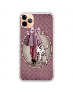 Coque iPhone 11 Pro Max Lady Chien Dog Dalmatien Robe...