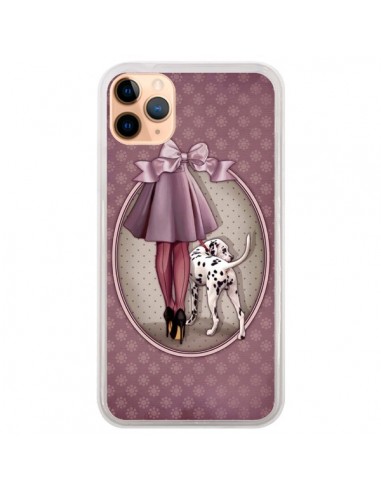 Coque iPhone 11 Pro Max Lady Chien Dog Dalmatien Robe Pois - Maryline Cazenave
