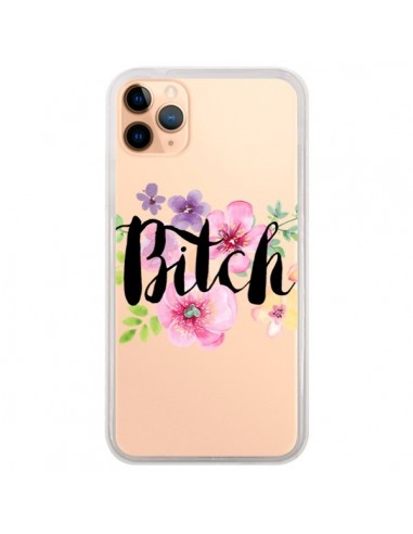 Coque iPhone 11 Pro Max Bitch Flower Fleur Transparente - Maryline Cazenave