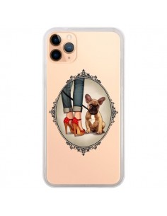 Coque iPhone 11 Pro Max Lady Jambes Chien Bulldog Dog...