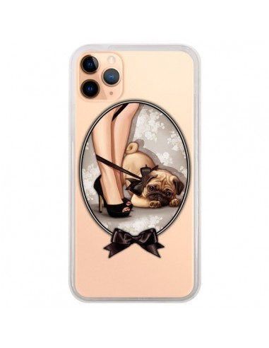 Coque iPhone 11 Pro Max Lady Jambes Chien Bulldog Dog Noeud Papillon Transparente - Maryline Cazenave