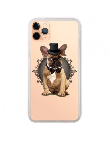 Coque iPhone 11 Pro Max Chien Bulldog Noeud Papillon Chapeau Transparente - Maryline Cazenave