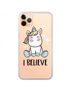 Coque iPhone 11 Pro Max Licorne I Believe Transparente -...