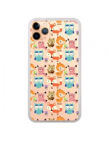 Coque iPhone 11 Pro Max Renard Ecureuil Lapin Hibou Transparente - Maria Jose Da Luz