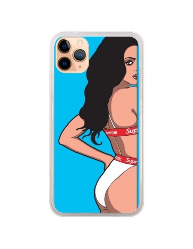 Coque iPhone 11 Pro Max Pop Art Femme Bleu - Mikadololo