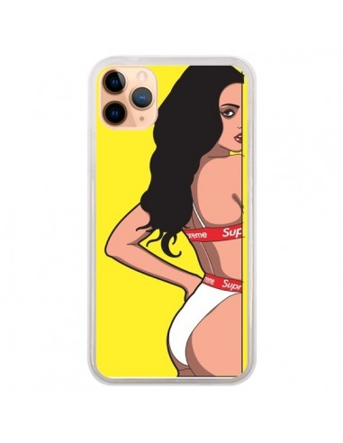 Coque iPhone 11 Pro Max Pop Art Femme Jaune - Mikadololo