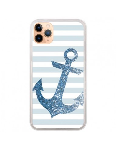 Coque iPhone 11 Pro Max Ancre Bleu Navire - Monica Martinez