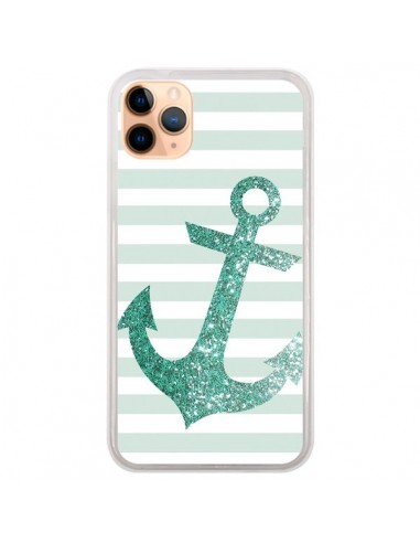 Coque iPhone 11 Pro Max Ancre Vert Navire - Monica Martinez