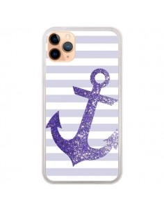 Coque iPhone 11 Pro Max Ancre Violet Navire - Monica...
