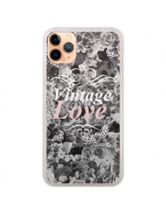 Coque iPhone 11 Pro Max Vintage Love Noir Flower - Monica...