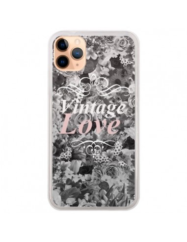 Coque iPhone 11 Pro Max Vintage Love Noir Flower - Monica Martinez