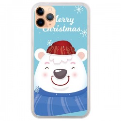 Coque iPhone 11 Pro Max Ours Blanc de Noël Merry...