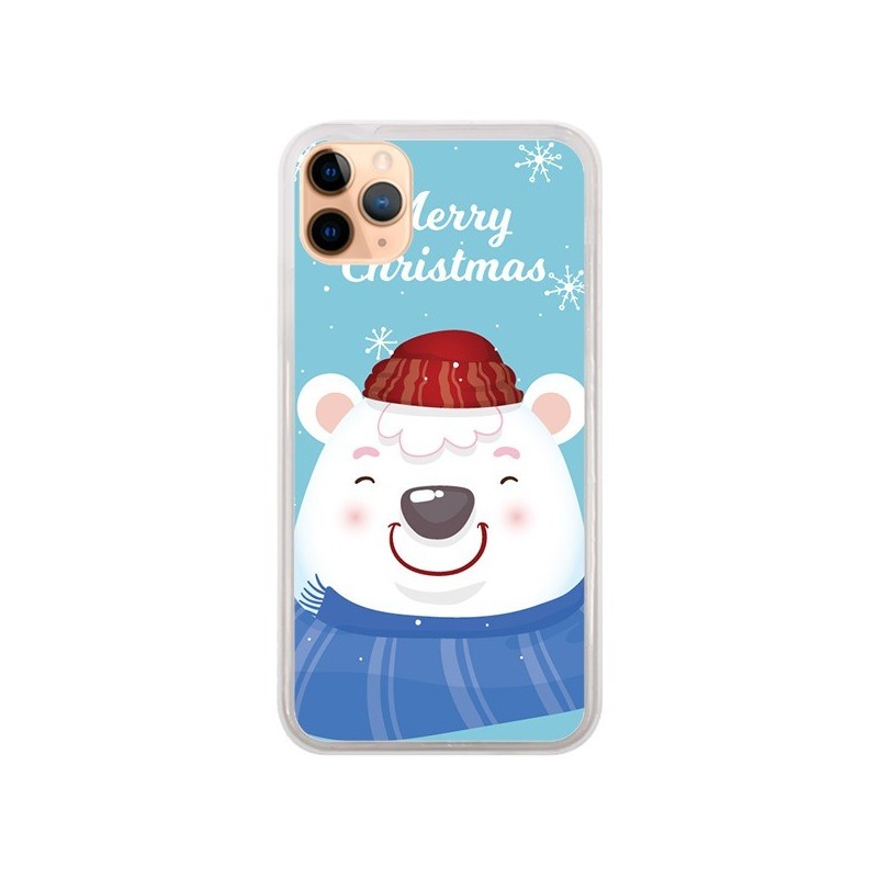 Coque iPhone 11 Pro Max Ours Blanc de Noël Merry Christmas - Nico