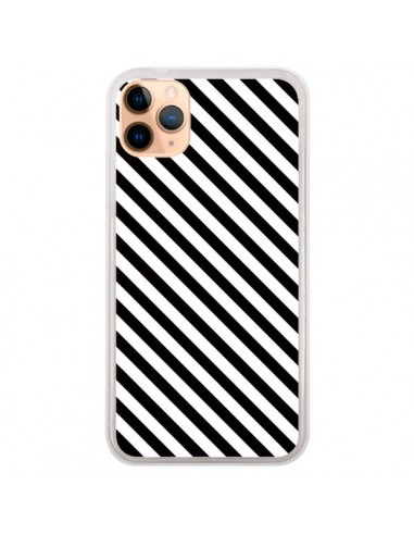 Coque iPhone 11 Pro Max Bonbon Candy Noire et Blanche Rayée - Nico