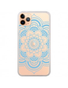 Coque iPhone 11 Pro Max Mandala Bleu Azteque Transparente...