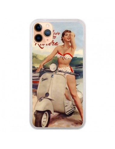 Coque iPhone 11 Pro Max Pin Up With Love From the Riviera Vespa Vintage - Nico