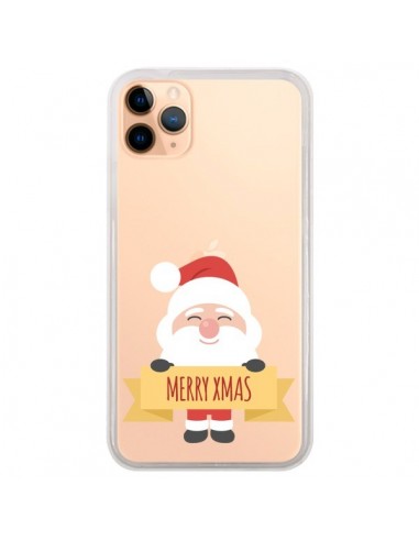 Coque iPhone 11 Pro Max Père Noël Merry Christmas transparente - Nico