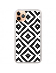 Coque iPhone 11 Pro Max Diamond Chevron Black and White -...