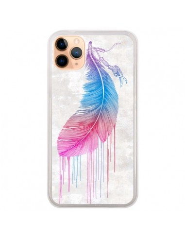 Coque iPhone 11 Pro Max Plume arc-en-ciel - Rachel Caldwell