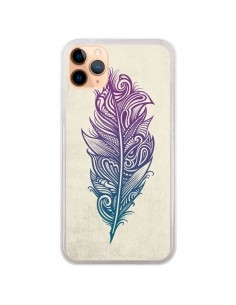Coque iPhone 11 Pro Max Feather Plume Arc En Ciel -...