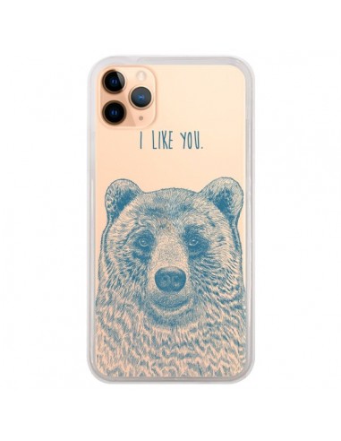 Coque iPhone 11 Pro Max I Love You Bear Ours Ourson Transparente - Rachel Caldwell