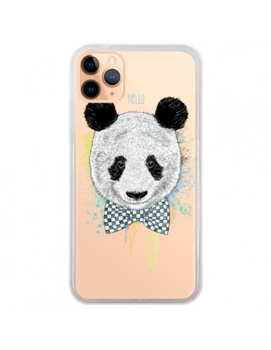 Coque iPhone 11 Pro Max Panda Noeud Papillon Transparente - Rachel Caldwell