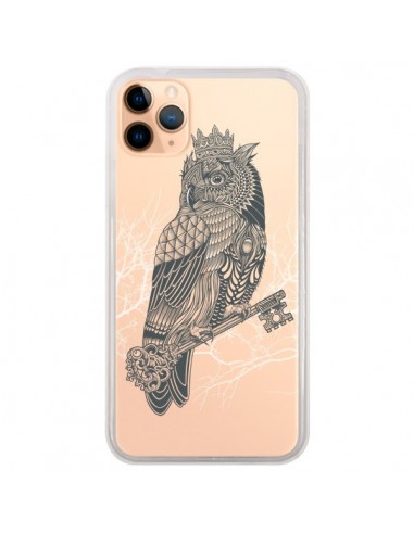 Coque iPhone 11 Pro Max Owl King Chouette Hibou Roi Transparente - Rachel Caldwell